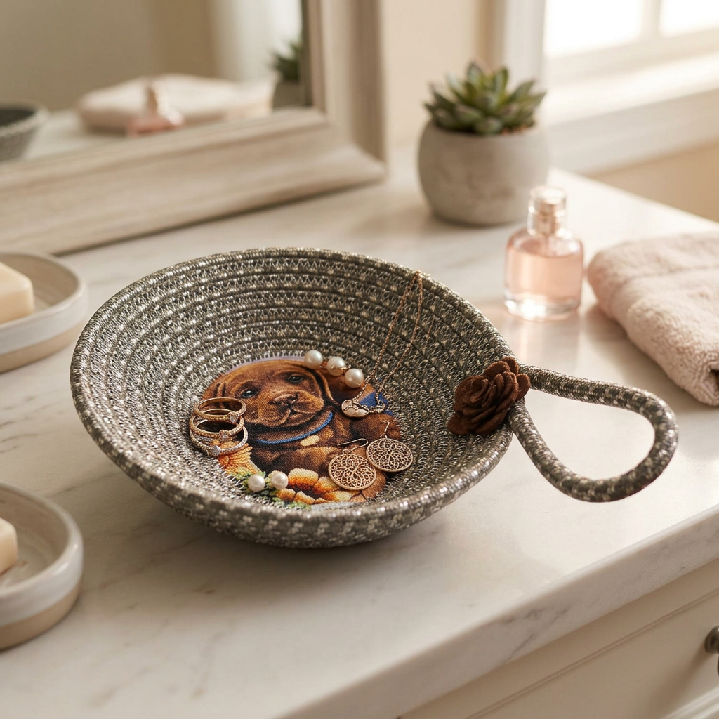 Brown Puppy Bowl - Jewelry Dish