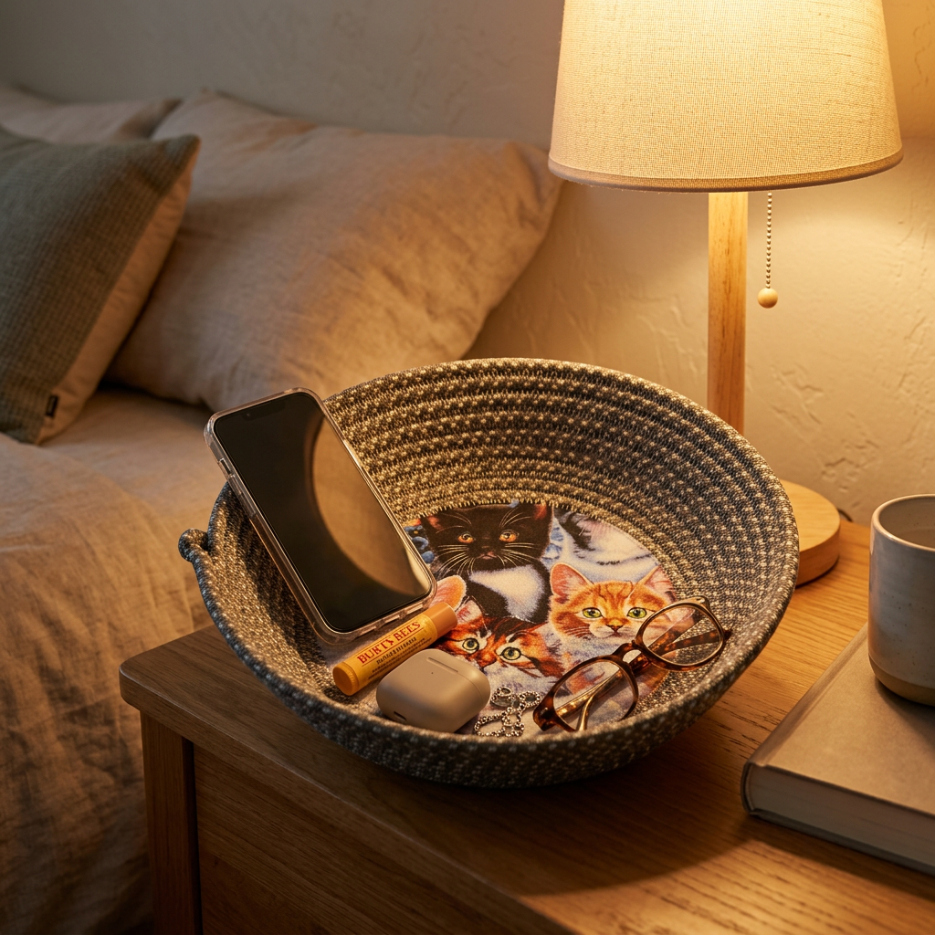 Gray Bowl - Nightstand