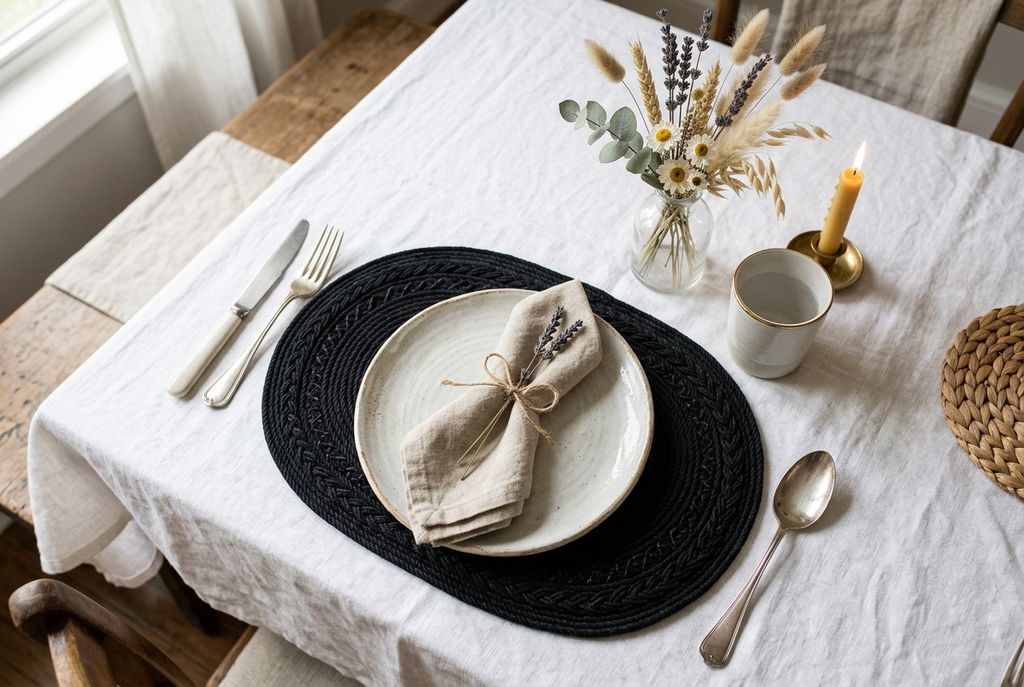 Linen Tablecloth Table Setting