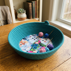 Teal Kitten Rope Bowl Lifestyle